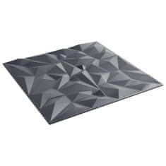 Vidaxl Nástěnné panely 24 ks šedé 50 x 50 cm XPS 6 m² ametyst