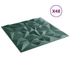 Vidaxl Nástěnné panely 48 ks zelené 50 x 50 cm XPS 12 m² ametyst