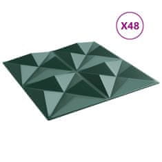 Vidaxl Nástěnné panely 48 ks zelené 50 x 50 cm XPS 12 m² origami