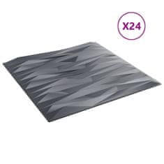 Vidaxl Nástěnné panely 24 ks šedé 50 x 50 cm XPS 6 m² kámen