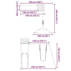 Vidaxl Dětské hřiště na zahradu impregnované borové dřevo