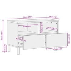 Vidaxl TV skříňka černá 70 x 33 x 46 cm kompozitní dřevo