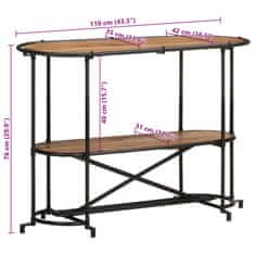 Vidaxl Konzolový stolek 110 x 42 x 76 cm masivní akáciové dřevo