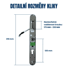 BOT BOT Chytrá klika Tuya H1 90 mm stříbrná