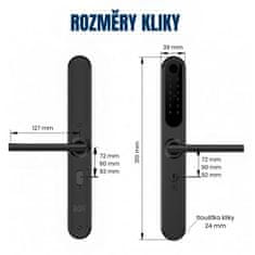 BOT Chytrá klika TTLock 72 mm H1 černá