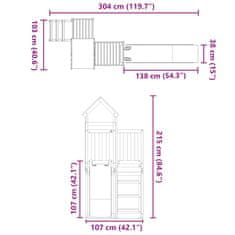 Vidaxl Dětské hřiště na zahradu masivní borové dřevo