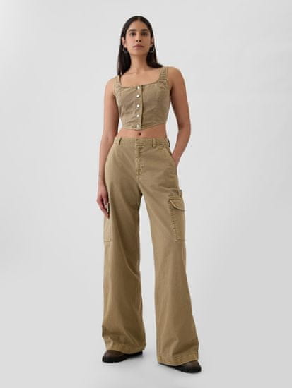 Gap Kalhoty s kapsami Baggy Khaki Cargo