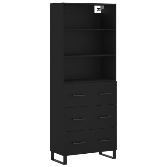 Vidaxl Skříň highboard černá 69,5 x 34 x 180 cm kompozitní dřevo