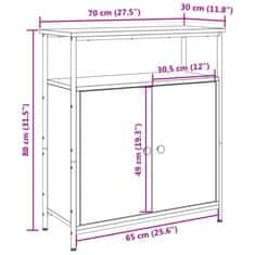 Vidaxl Příborník old wood 70 x 30 x 80 cm kompozitní dřevo