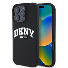 DKNY Zadní kryt Liquid Silicone Arch Logo MagSafe pro iPhone 16 Pro Black