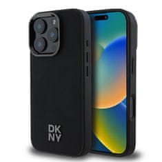 DKNY Zadní kryt PU Leather Stack Logo Magsafe pro iPhone 16 Pro Max Black