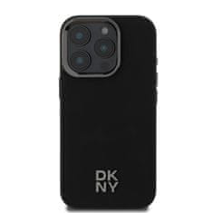 DKNY Zadní kryt PU Leather Stack Logo Magsafe pro iPhone 16 Pro Max Black