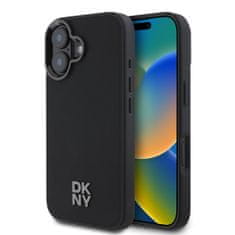 DKNY Zadní kryt PU Leather Stack Logo Magsafe pro iPhone 16 Black