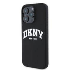 DKNY Zadní kryt Liquid Silicone Arch Logo MagSafe pro iPhone 16 Pro Black