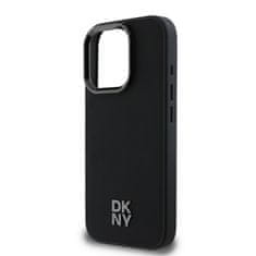 DKNY Zadní kryt PU Leather Stack Logo Magsafe pro iPhone 16 Pro Max Black