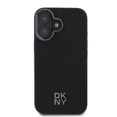 DKNY Zadní kryt PU Leather Stack Logo Magsafe pro iPhone 16 Black