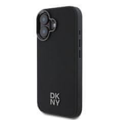 DKNY Zadní kryt PU Leather Stack Logo Magsafe pro iPhone 16 Black