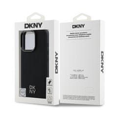 DKNY Zadní kryt PU Leather Stack Logo Magsafe pro iPhone 16 Pro Max Black