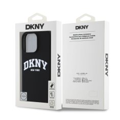 DKNY Zadní kryt Liquid Silicone Arch Logo MagSafe pro iPhone 16 Pro Black