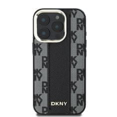 DKNY Zadní kryt PU Leather Checkered Pattern Magsafe pro iPhone 16 Pro Max Black