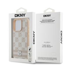 DKNY Zadní kryt PU Leather Checkered Pattern and Stripe pro iPhone 16 Pro Pink