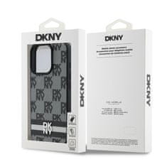 DKNY Zadní kryt PU Leather Checkered Pattern and Stripe pro iPhone 16 Pro Black