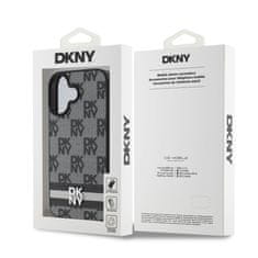 DKNY Zadní kryt PU Leather Checkered Pattern and Stripe pro iPhone 16 Black