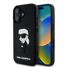 Karl Lagerfeld Zadní kryt 3D Rubber Ikonik pro iPhone 16 Black