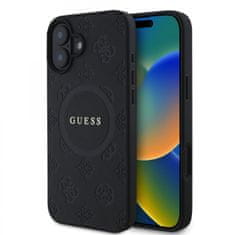 Guess Zadní kryt Saffiano Peony Stamp MagSafe pro iPhone 16 Black