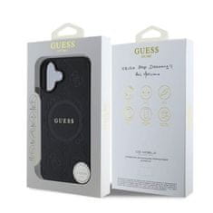 Guess Zadní kryt Saffiano Peony Stamp MagSafe pro iPhone 16 Black