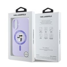 Karl Lagerfeld Zadní kryt Liquid Silicone Karl and Choupette MagSafe pro iPhone 16 Purple