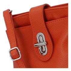 Delami Vera Pelle Dámská kožená crossbody kabelka Lara sweet, oranžová