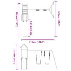 Vidaxl Dětské hřiště na zahradu masivní borové dřevo