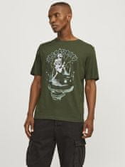 Jack&Jones Pánské triko JJSKULL Standard Fit 12256782 Kombu Green (Velikost L)