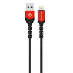 Universal datový kabel Raptor USB-LIGHTNING 2,4A PD20W 0,5m Černo-červený