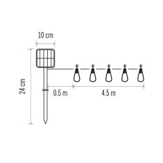 Emos EMOS LED řetěz se solárním panelem - 10x párty žárovky, 5 m, venkovní i vnitřní, vintage DCPV02