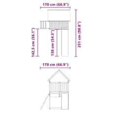 Vidaxl Dětské hřiště na zahradu masivní borové dřevo