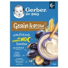 Gerber Kaše nemléčná pšenično-ovesná švestka 200 g, 6+