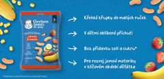 Gerber Snacks kukuřičné křupky jahoda a banán 28 g, 7+