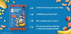 Gerber Snacks kukuřičné křupky jahoda a banán 28 g, 7+