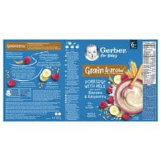 Gerber Kaše mléčná pšenično-ovesná banán a malina 200 g, 6+