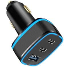 Ven USB-A + 2x USB-C - Autonabíječka - Černá KP34284