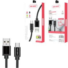 Ven USB na Type-C rychlonabíjecí datový kabel - 1.5 m - Černá KP34004