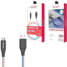 Ven Osvětlený Light Flowing kabel USB na Type-C - 2A Rychlonabíjecí kabel - 1m - Multibarevný KP34006