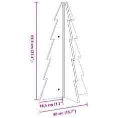 Vidaxl Dřevěný vánoční stromeček na ozdoby bílý 69,5 cm masiv borovice