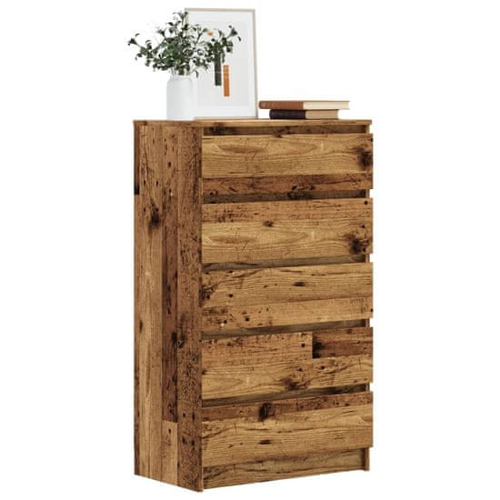 shumee vidaXL Zásuvková komoda old wood 60 x 36 x 103 cm kompozitní dřevo