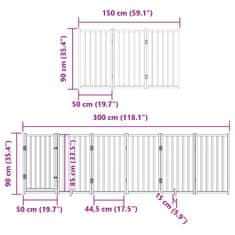 Vidaxl Zábrana pro psy s dvířky skládací 12 panelů bílá 600 cm topol