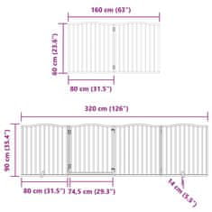 Vidaxl Zábrana pro psy s dvířky skládací 6 panelů černá 480 cm topol