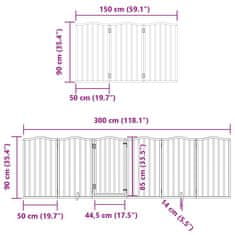 Petromila Zábrana pro psy s dvířky skládací 9 panelů bílá 450 cm topol