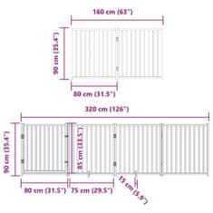 Vidaxl Zábrana pro psy s dvířky skládací 12 panelů hnědá 960 cm topol